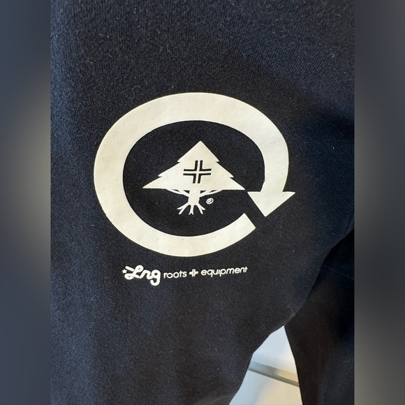 2XL LRG roots equipment zip up thick hoodie black with white logo 2 pockets - Picture 9 of 13